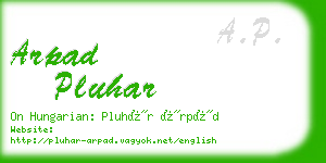 arpad pluhar business card